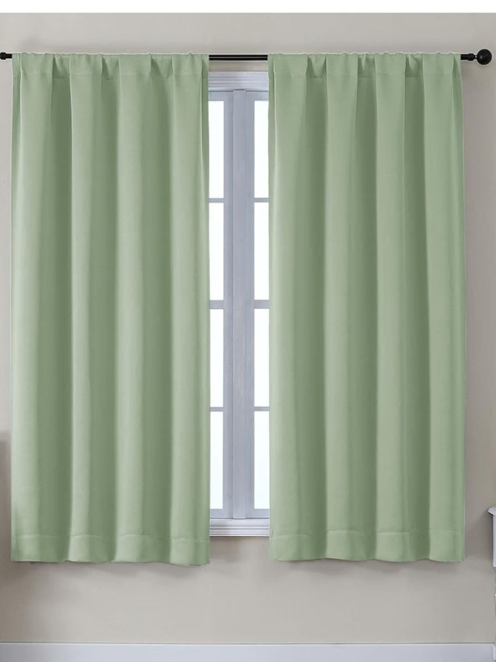 Home Accents Sage Green Blackout Curtain Panels - Set of 2 Size 40x63